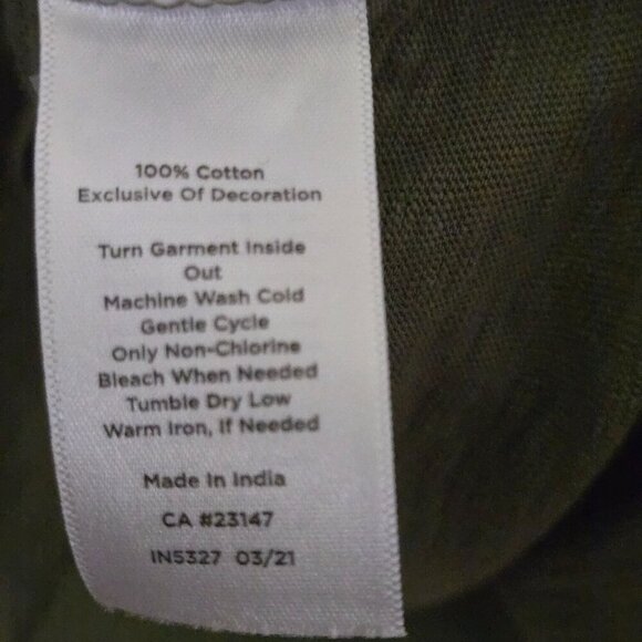 Talbots Embroidered Split Neck Tunic Top Sustainable Cotton Size XL - Picture 8 of 8